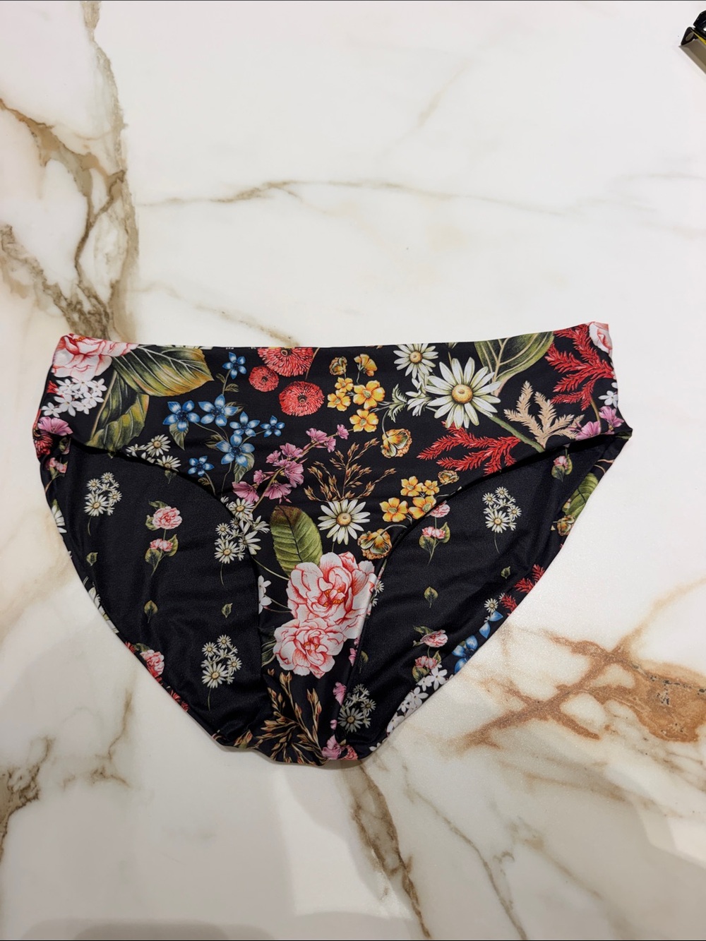 Agua Bendita Floral Black Girls' Bikini Bottoms
